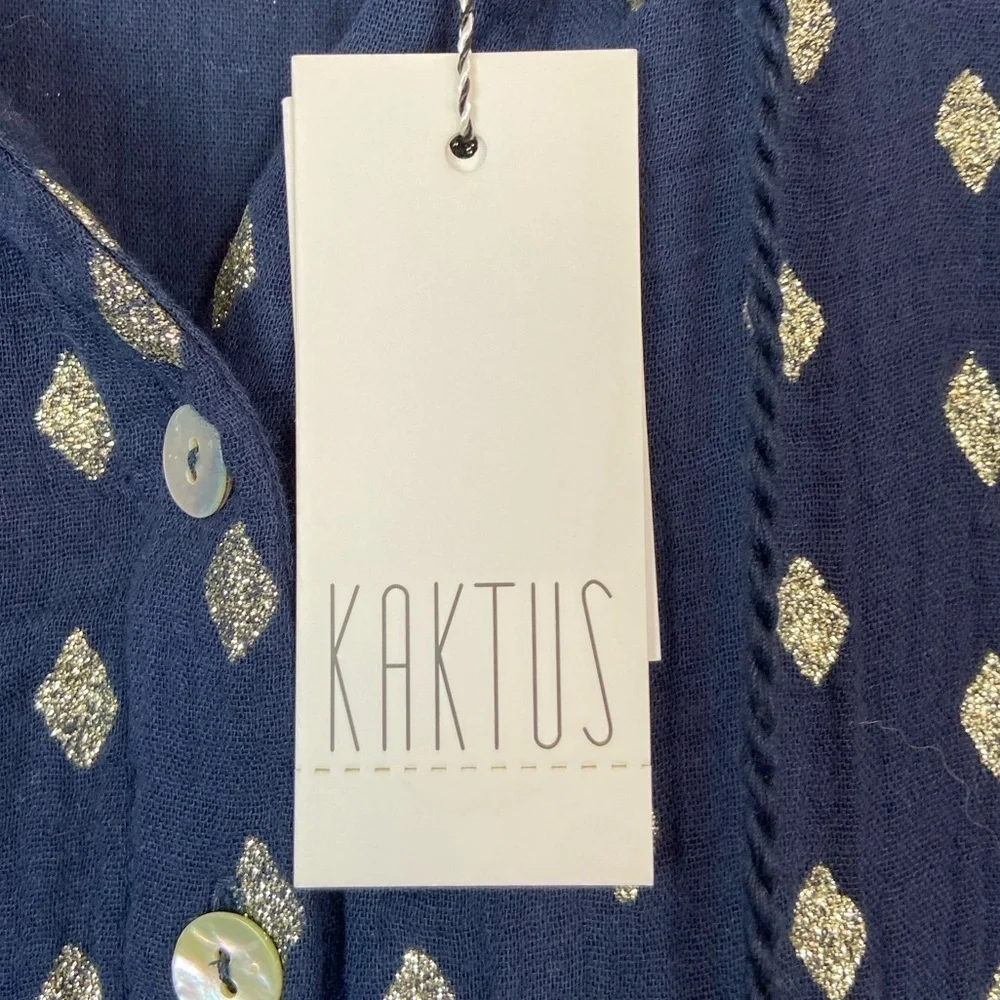 NWT KACTUS GLITTER PRINT COTTON BOHEMIAN BOHO MINI DRESS